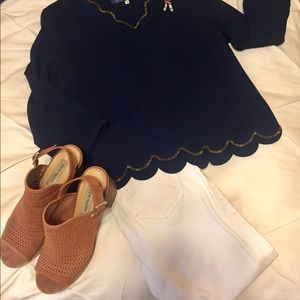 Navy Scallop Top (Boutique)